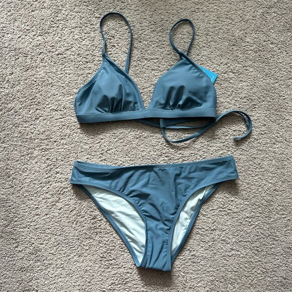 CUPSHE  | Women's Two Piece Swimsuit  | Blue | Size: M - Picture 2 of 10